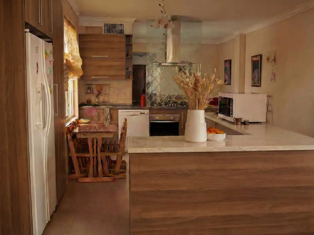 The same kitchen after space-planning renovation