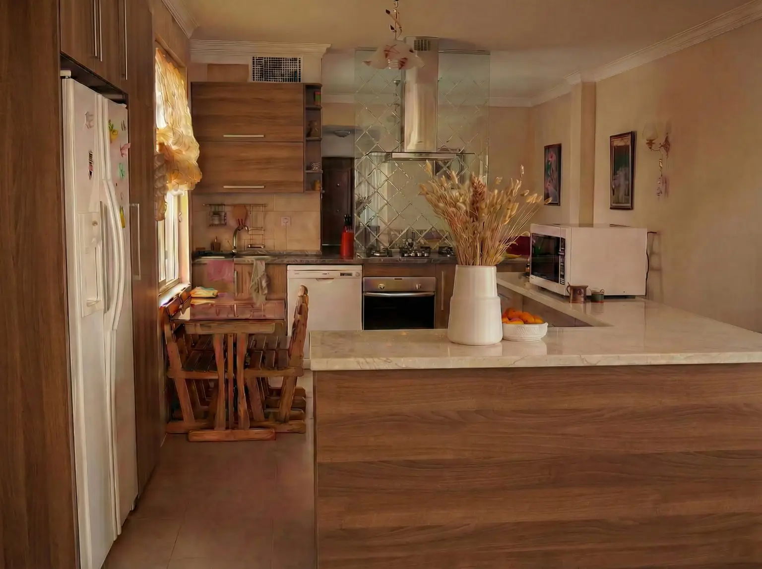 The same kitchen after space-planning renovation