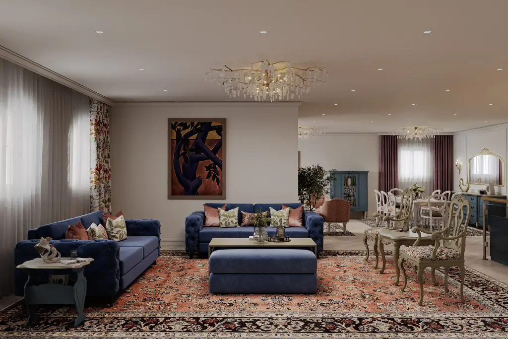 The same family room after an open-concept renovation