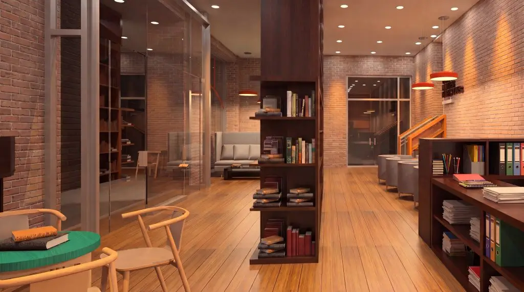 Overview of a Toronto book cafe interior