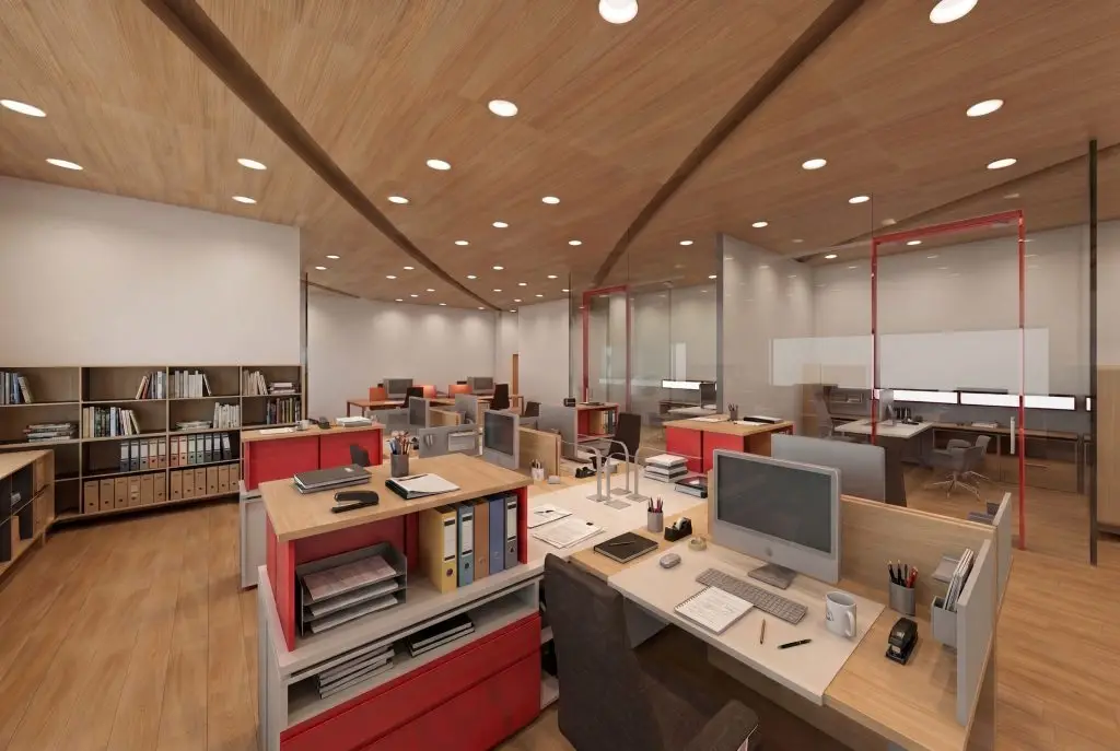 Commercial interior design in Toronto: open-concept office workspace by Euphoric Design
